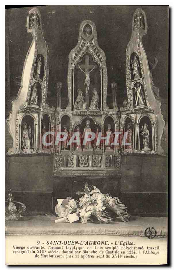 CPA Saint Ouen L Aumone L Eglise Vierge Ouvrante Formant Tryptyque