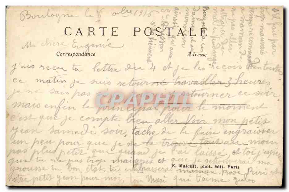 CPA Saint Cloud Le Bassin de la Goulotte — Rückseite
