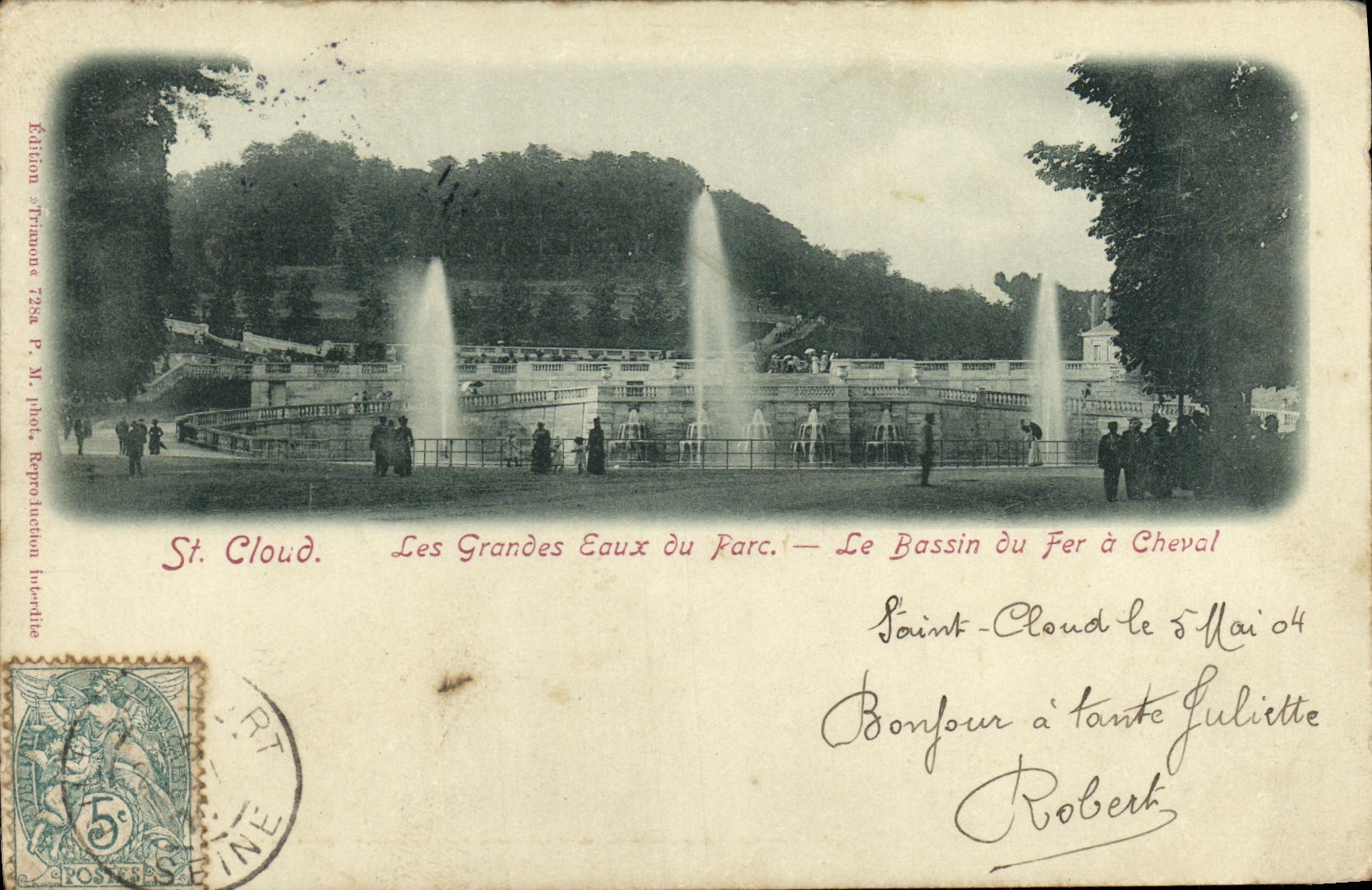 CPA Saint Cloud Les Grandes Eaux du Parc Le Bassin du Fer a Cheval