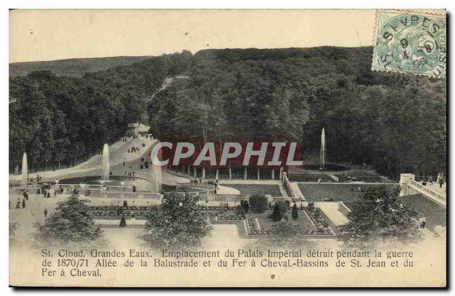 CPA Saint Cloud Grande Eaux Emplacement du palais imperial