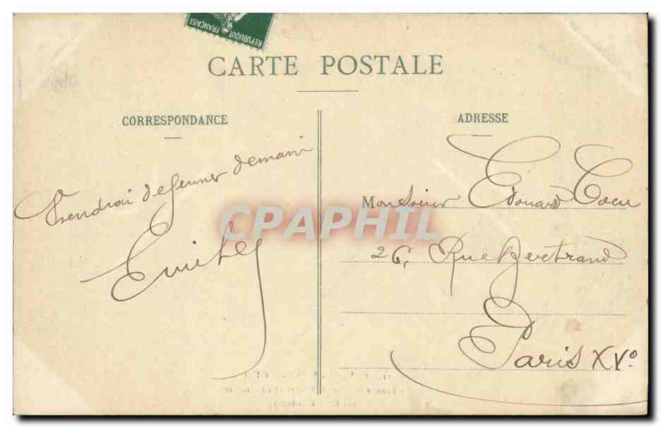 CPA St Cloud La France Couronnant l Art et l industrie Helias Robert — Rückseite