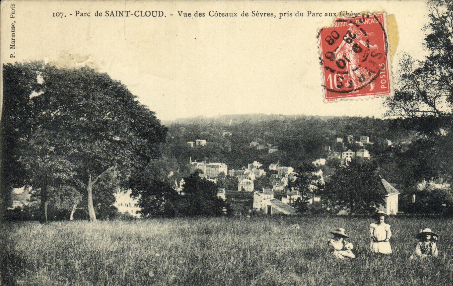 CPA St Cloud Vue des Coteaux de Sevres Pres du parc aux chevres