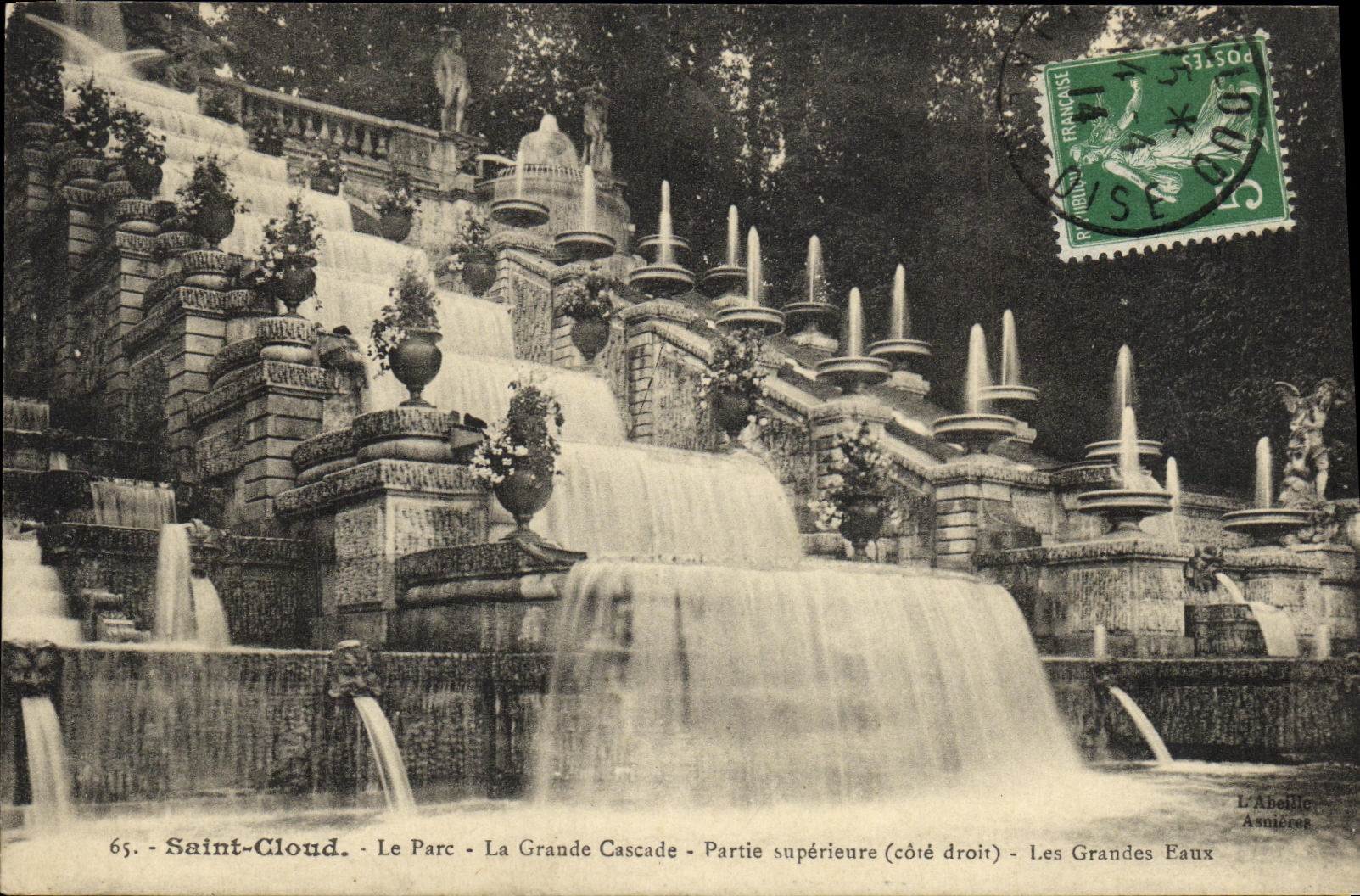 Saint-Cloud - Le Parc - La Grande Cascade - Partie supérieure (côté droit) - Les Grandes Eaux — L'Abellie, Asnières