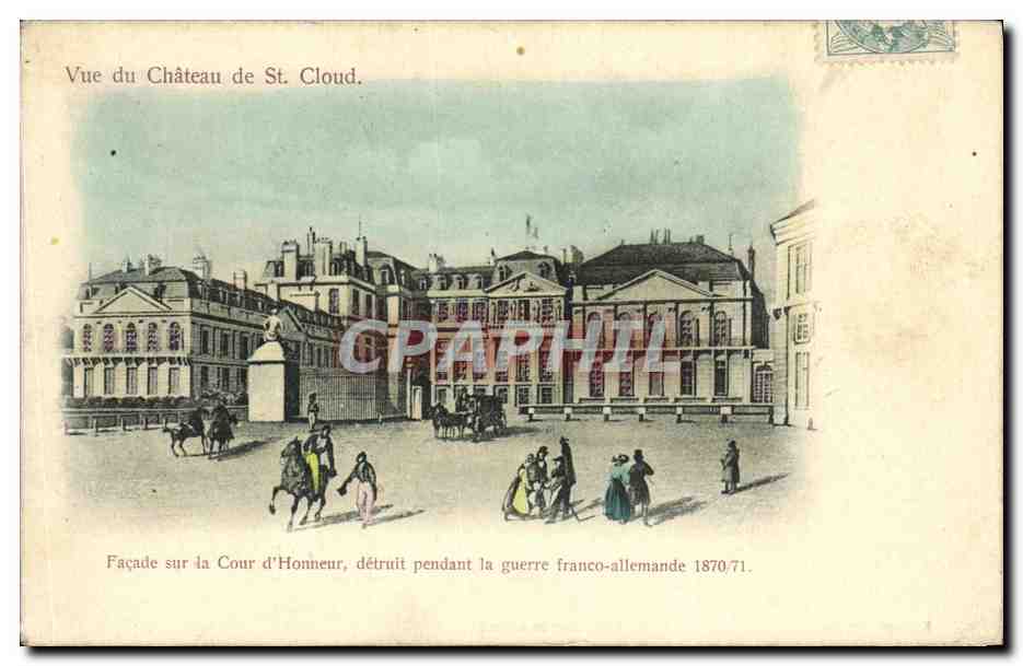 CPA Vue du Chateau de St Cloud detruit pendant la guerre franco allemande 1870 1871 Militaria
