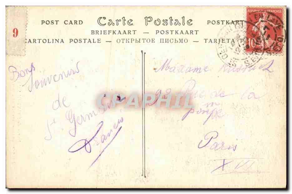 CPA Saint Germain en Laye Cavalier gaulois bronze de Fremiet — Verso