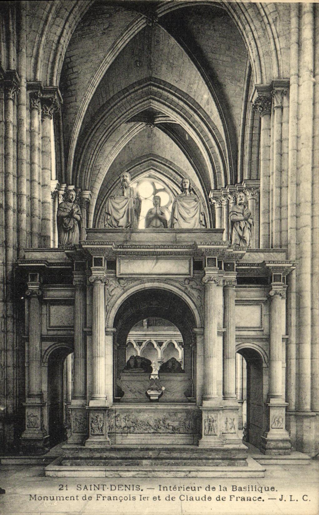 Saint-Denis — Intérieur de la Basilique. Monument de François Ier et de Claude de France — J.L.C.