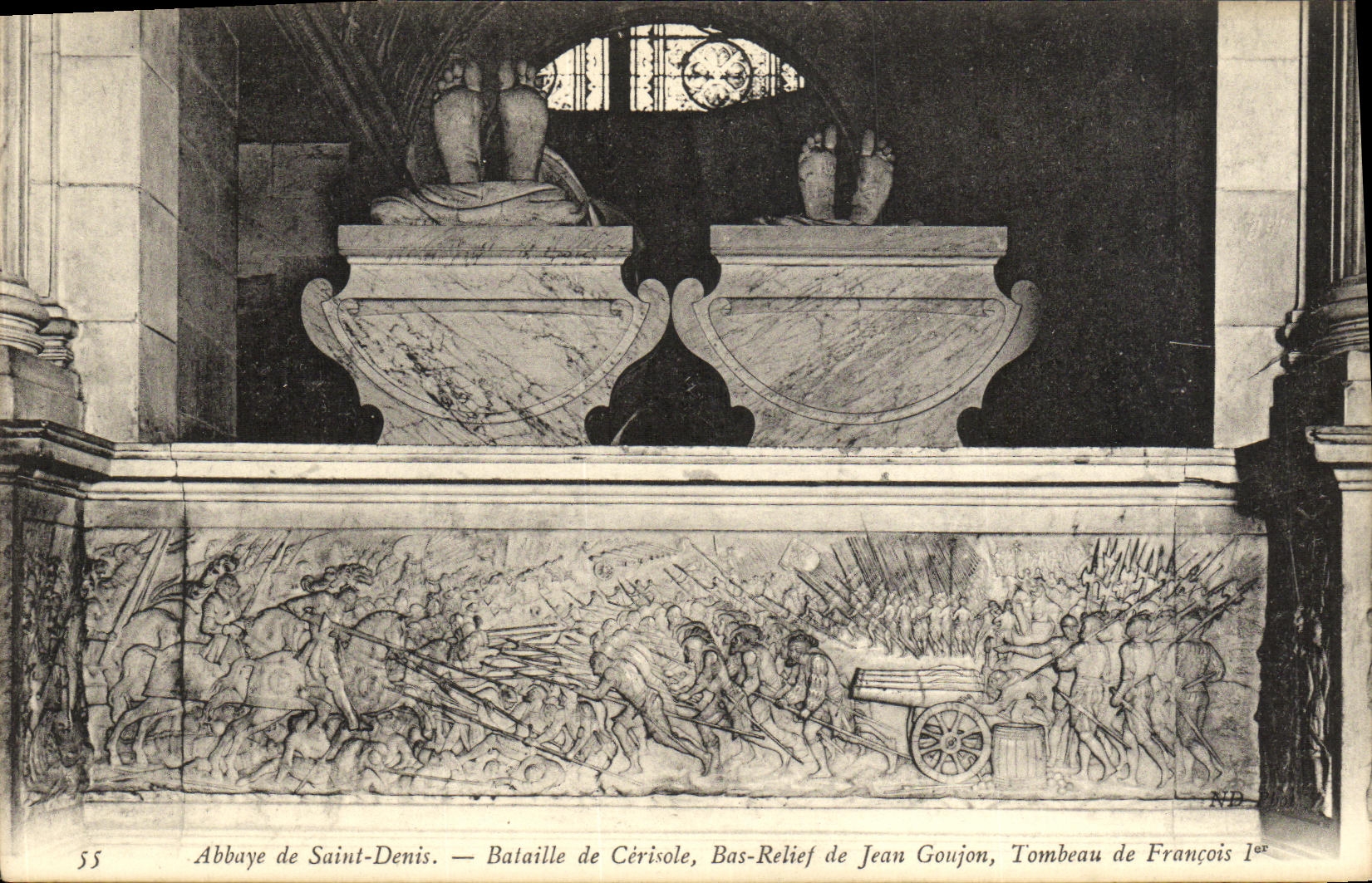 Abbaye de Saint-Denis — Bataille de Cérisole, Bas-Relief de Jean Goujon, Tombeau de François 1er