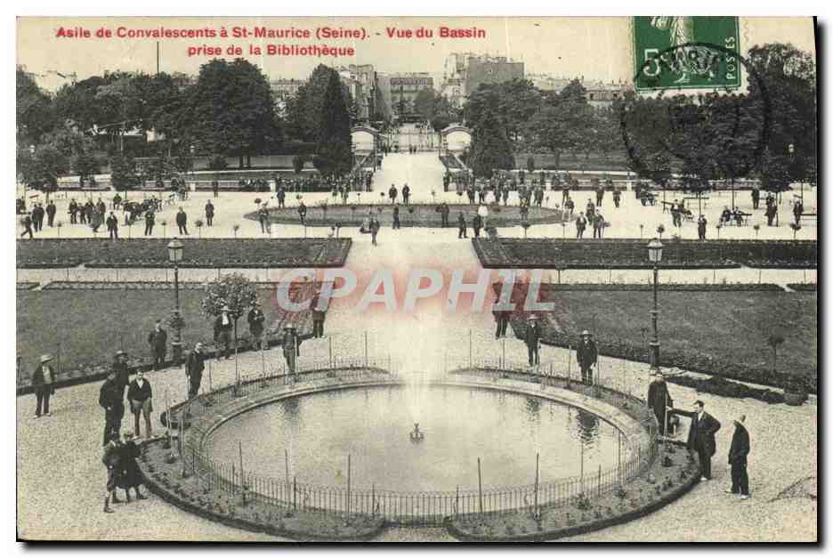CPA Saint Maurice Asile de convalescents Vue du bassin prise de la bibliotheque