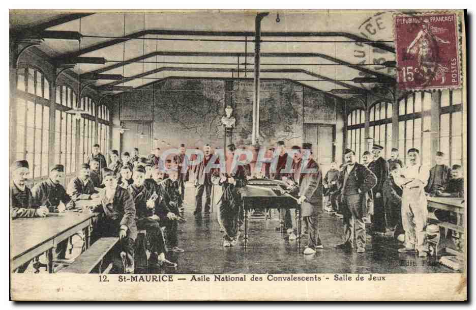 CPA Saint Maurice Asile National des Convalescents Salle de jeux Bilalrd