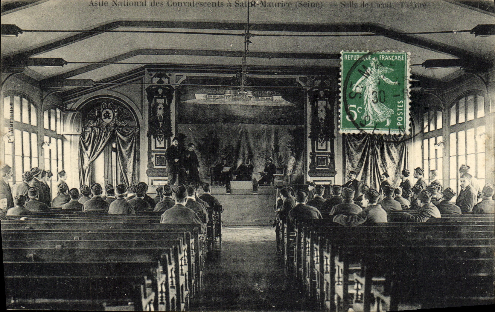 CPA Saint Maurice Asile des convalescents a Saint Maurice salle de chant Theatre