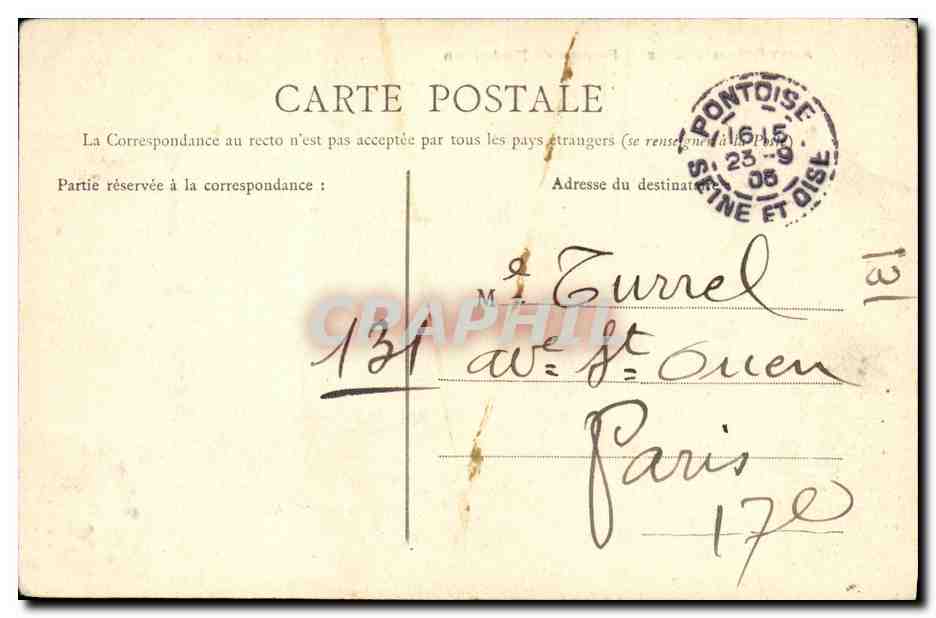 CPA Saint Ouen L Aumone Ponceau de Maubuisson — Rückseite