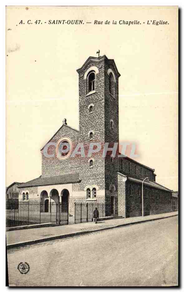 CPA Saint Ouen Rue de la Chapelle L Eglise