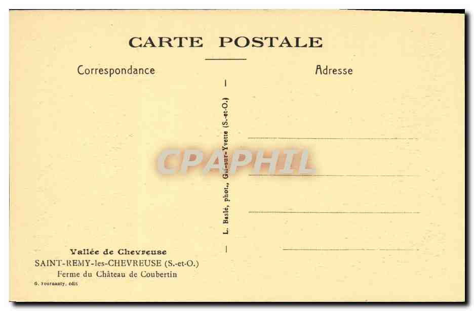 CPA St Remy Les Chevreuse Vallee de Ferme du Chateau de Coubertin — Back