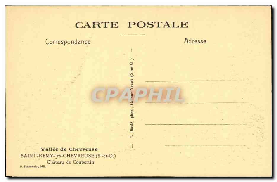 CPA St Remy Les Chevreuse Chateau de Coubertin — Back