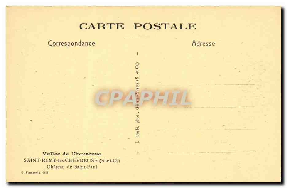 CPA St Remy Les Chevreuse Chateau de Saint Paul — Back