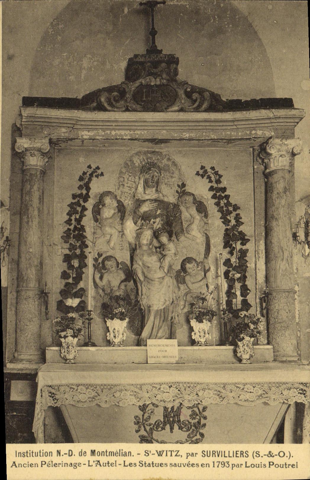 CPA Institution Nd de Montmelian St Witz par Survilliers Ancien pelerinage L autel Les statues