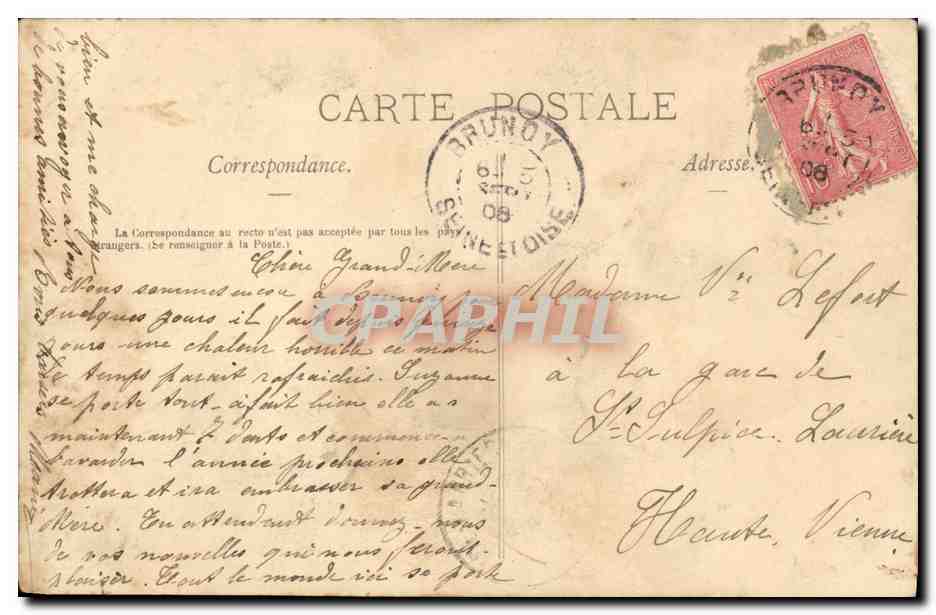 CPA Foret de Senart Carrefour du Chene d Antin — Back