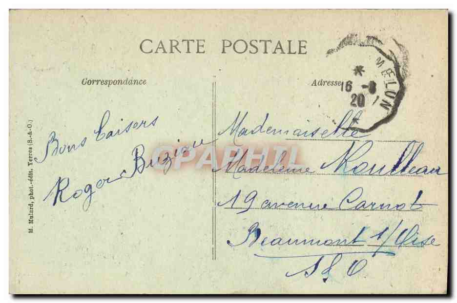 CPA Foret de Senart Carrefour de la Faisanderie  — Back