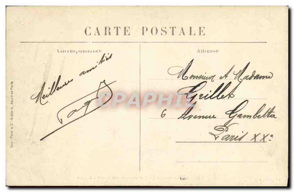 CPA Suresnes Escalier rustique conduisant a la gare — Rückseite