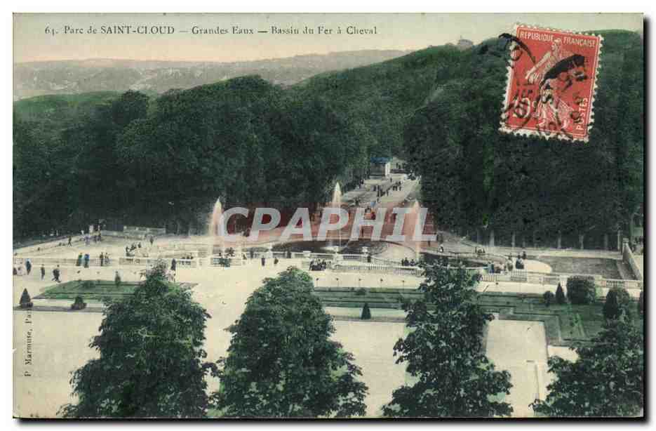 CPA Saint Cloud Grandes Eaux Bassin du Fer a cheval