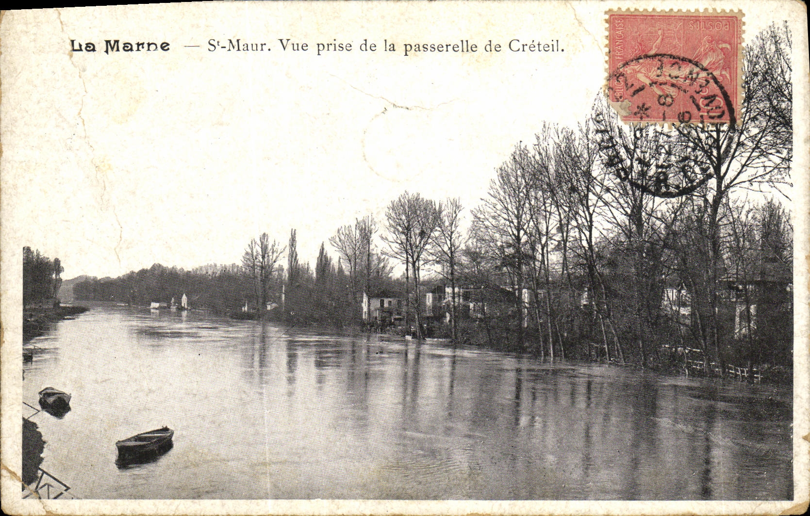 Antike Ansichtskarte La Marne St Maur Ansicht der Brücke von Creteil