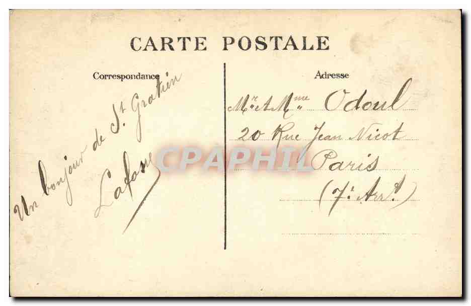 CPA Saint Gratien La Chateau de la Reine Mathilde — Back
