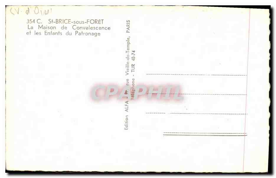 CPM St Brice Sous Foret La Maison de Convalescence et les enfants du patronage  — Back