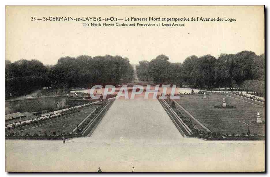 St-GERMAIN-en-LAYE — Le Parterre Nord et perspective de l’Avenue des Loges — Cormaullt et Papeghin, Edit. Paris