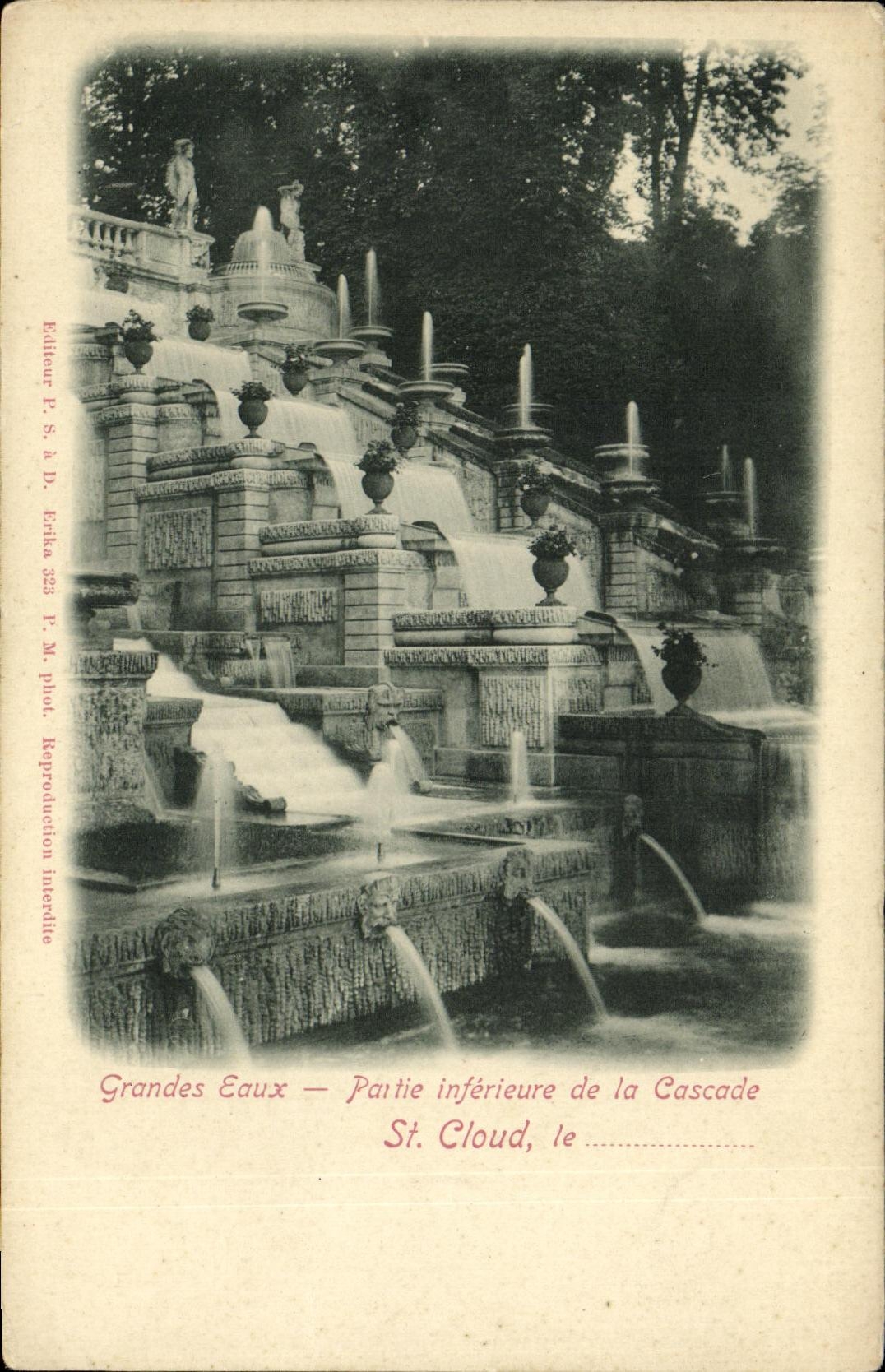 CPA Saint Cloud Grande Eaux Partie Inferieure de la Cascade
