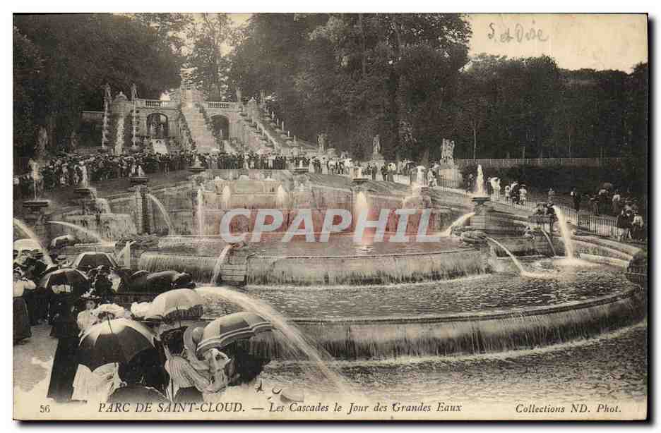 CPA Saint Cloud Les Cascades le Jour des Grandes Eaux