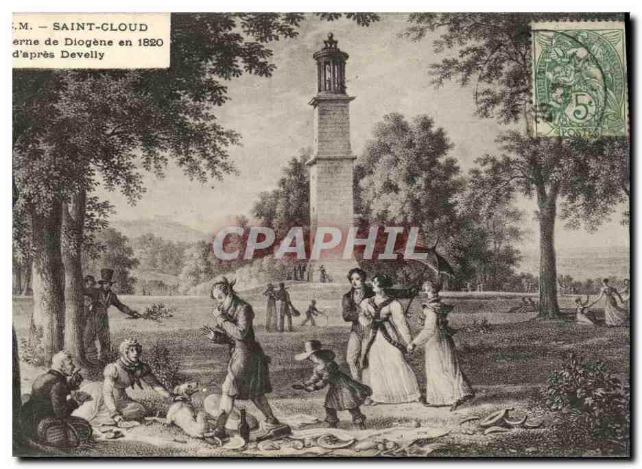 CPA Saint Cloud La lanterne de Diogene en 1820 d apres DEvilly