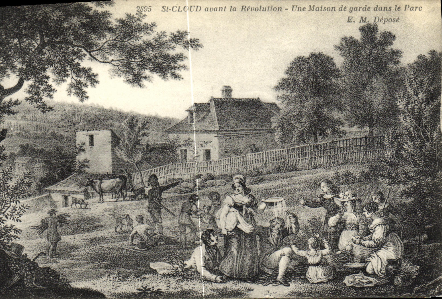 CPA St Cloud Avant la Revolution Une Maison de Garde dans le parc