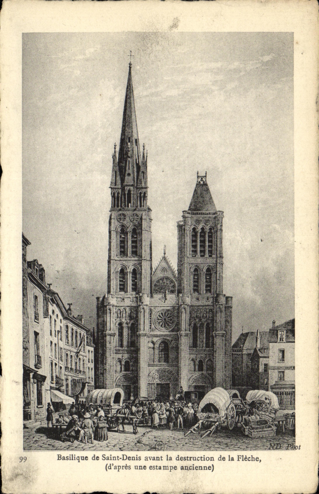 CPA Basilique de Saint Denis Avant la Destruction de la Fleche 