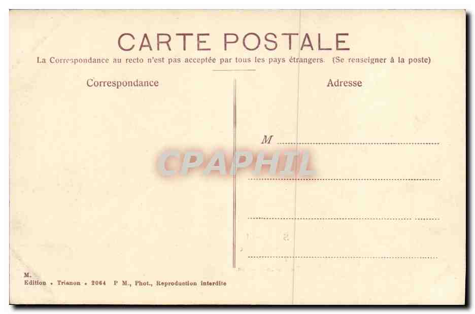CPA St Cloud Grandes Eaux La Cascade Partie Inferieure — Rückseite