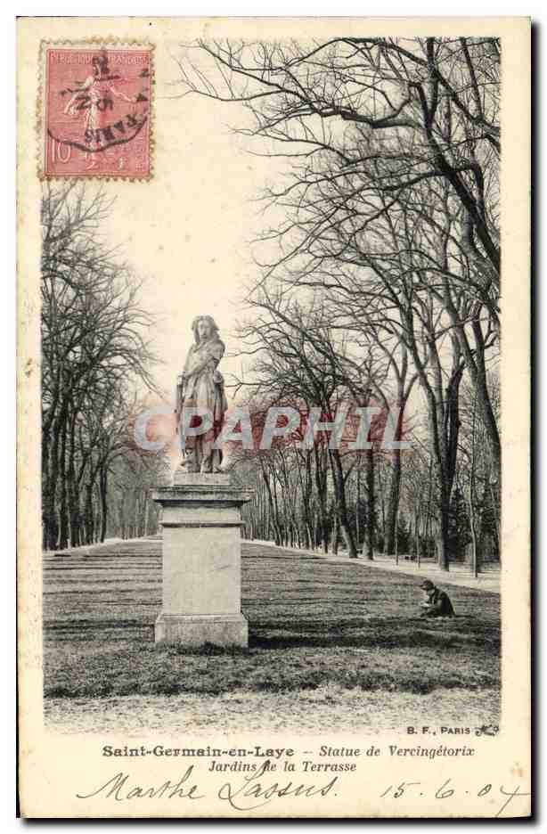 CPA Saint Germain en Laye Statue de Vercingetorix Jardins de la terrasse