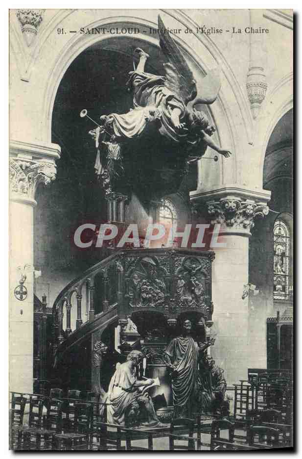 CPA Saint Cloud Interieur de l Eglise La Chaire