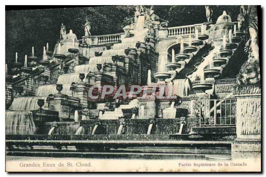 CPA Grandes Eaux de St Cloud Partie superieure de la cascade