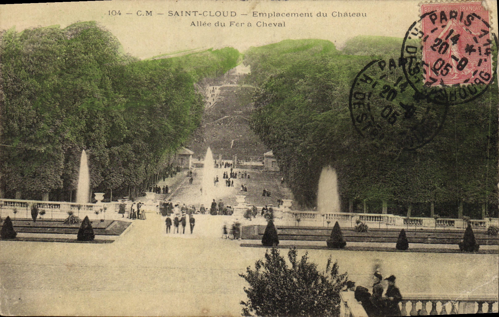 CPA Saint Cloud Emplacement du Chateau Allee du Fer a Cheval