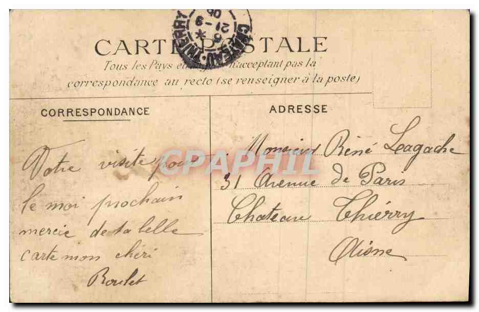CPA Saint Cloud Emplacement du Chateau Allee du Fer a Cheval — Rückseite