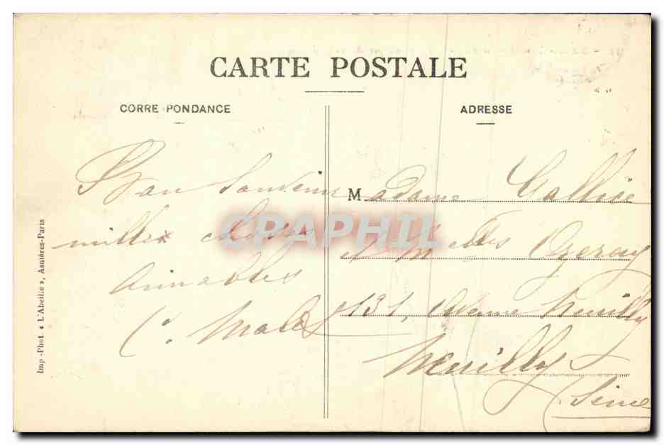 CPA Saint Cloud Le Parc Cedre Plante par Marie Antoinette — Back