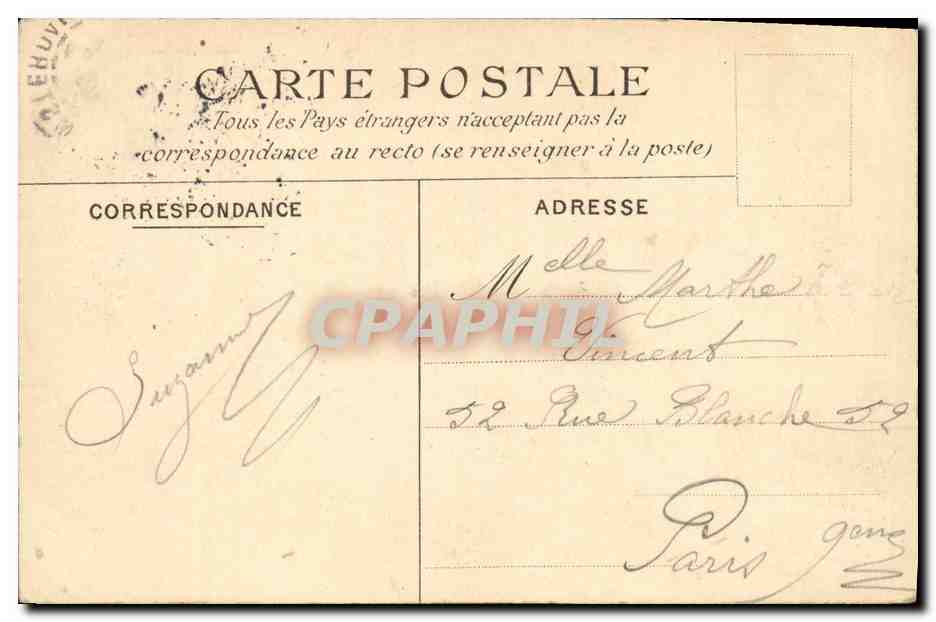 CPA Saint Cloud Incendie du Chateau le 13 octobre 1870 — Rückseite