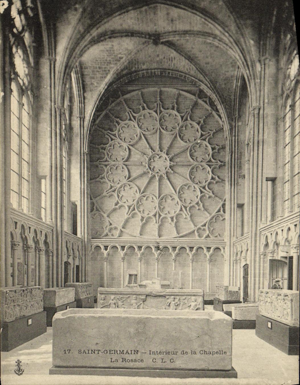 CPA Saint Germain Interieur de la Chapelle La rosace
