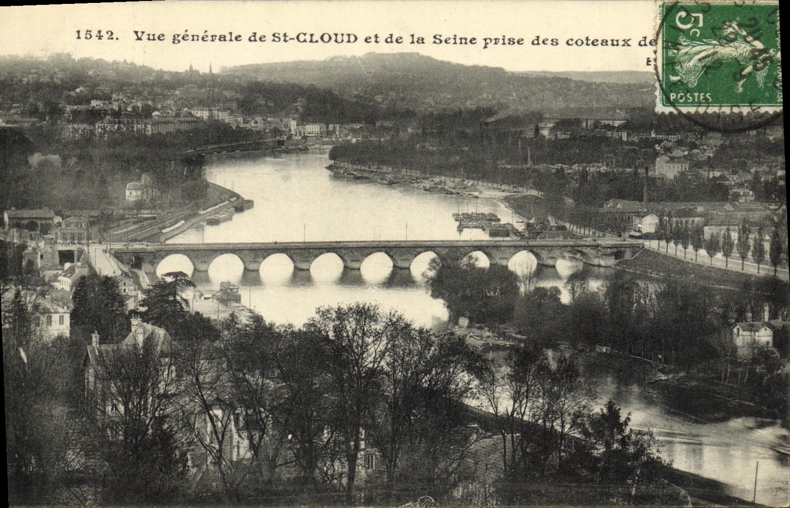 CPA Saint Cloud Vue Generale de St Cloud et de la Seine Prise des Coteaux
