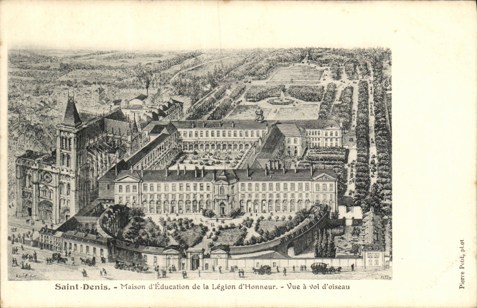 Saint-Denis - Casa de educación de la Legión de Honor - Vista aérea - Pierre Patti, fot.
