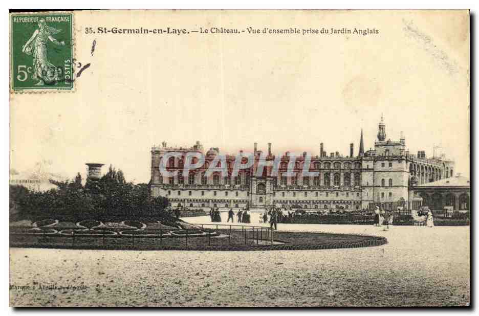 St-Germain-en-Laye — Le Château — Vue d'ensemble prise du Jardin Anglais — Maragne & Aucelle, n°35