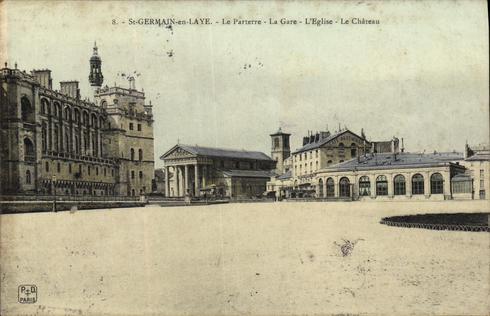 St-GERMAIN-en-LAYE - Le Parterre - La Gare - L'Église - Le Château — P.D. PARIS n°8