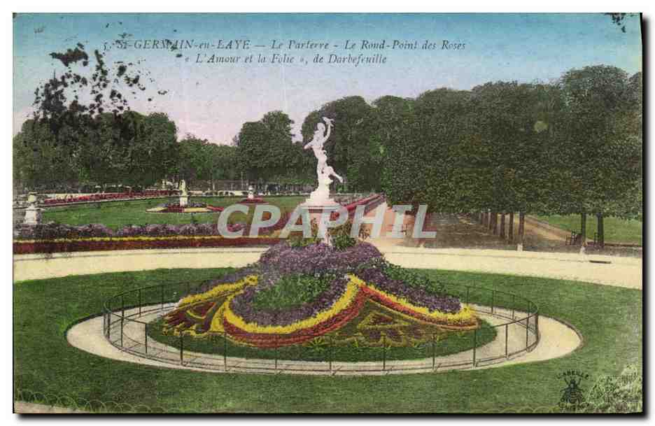 GERMAIN-en-LAYE — Le Parterre — Le Rond-Point des Roses « L'Amour et la Folie », de Darbeufeuille