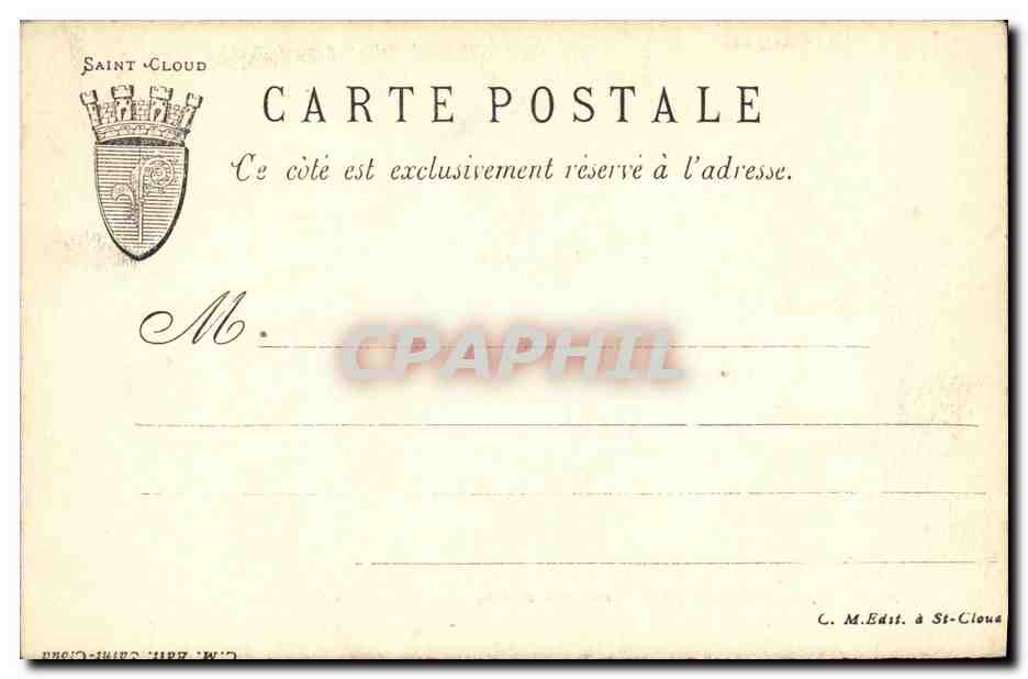 CPA Parc de Saint Cloud Villeneuve l Etang — Rückseite