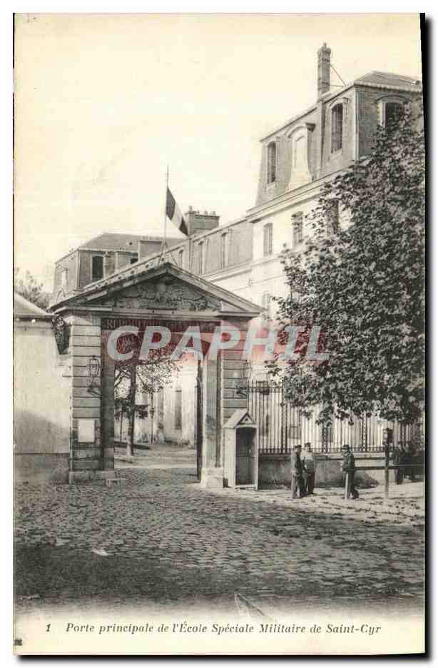 CPA Porte Principale de l Ecole Speciale Militaire de Saint Cyr Militaria