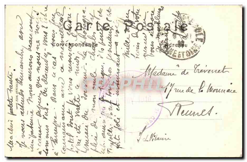 CPA Porte Principale de l Ecole Speciale Militaire de Saint Cyr Militaria — Verso